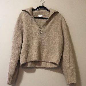 Aritzia quarter zip knit sweater